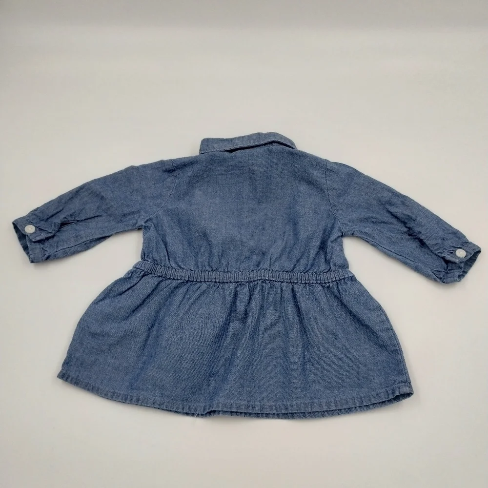 Carter's size 3 months baby chambray collared dress with tiny heart